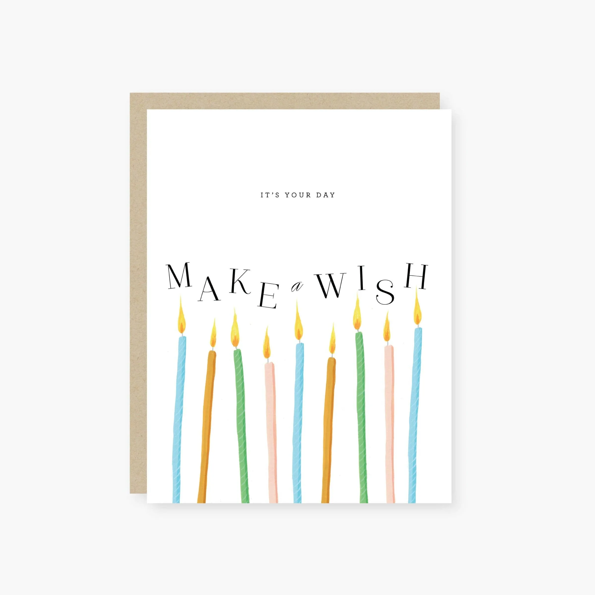 Make a wish candles Birthday Card: Single