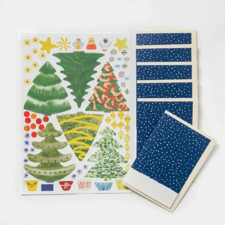 Make Your Own Christmas Cards Set - Christmas Tree