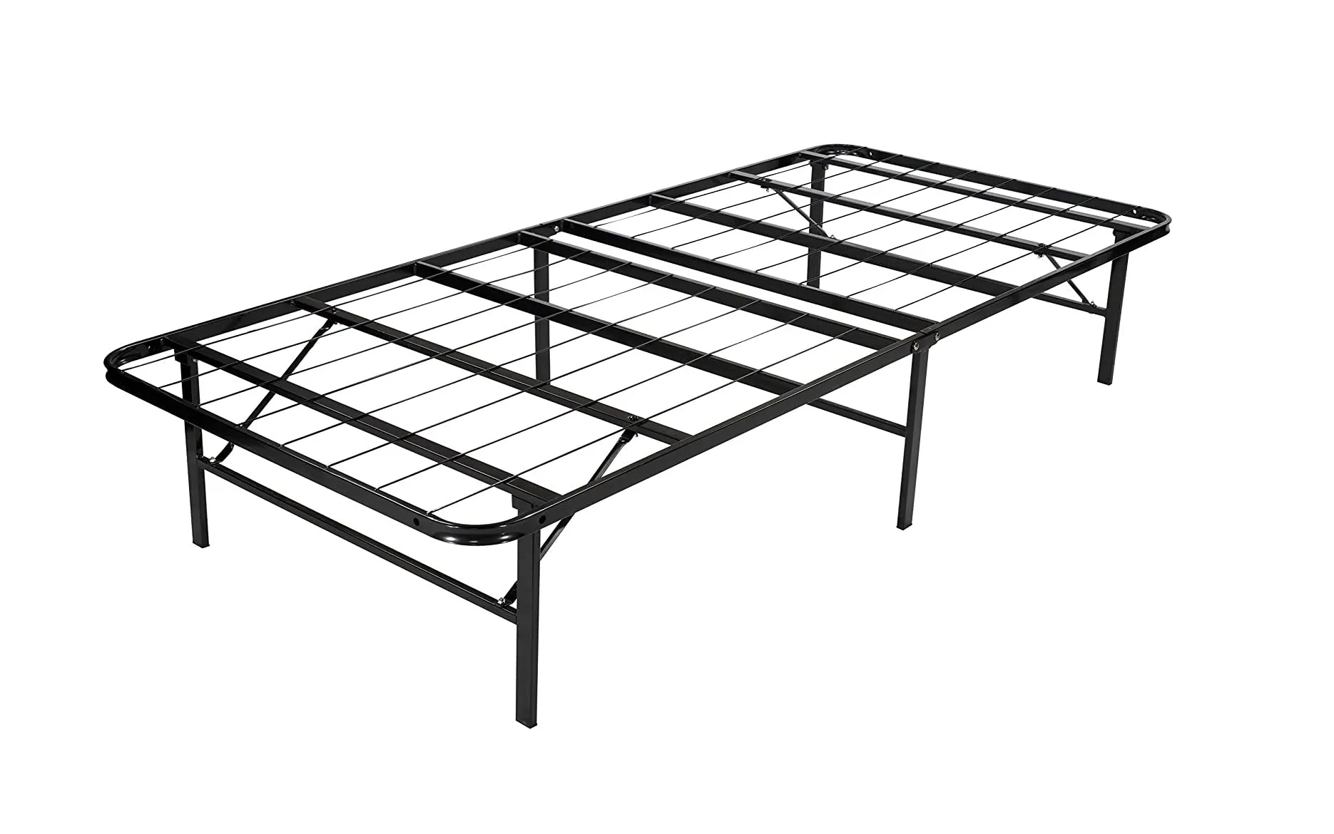 Metallic Black Platform Mesh Bed Frame