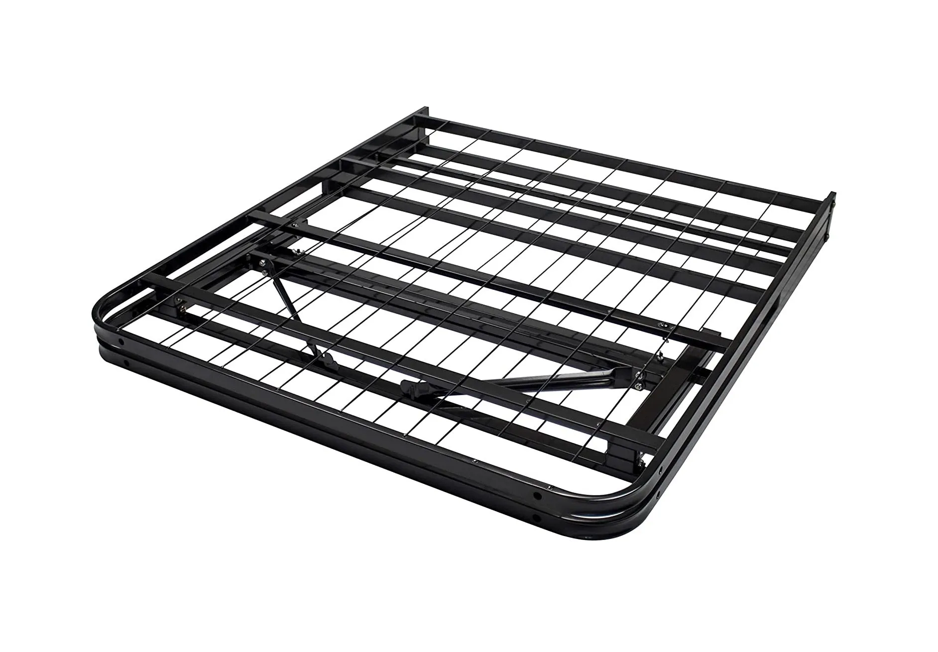 Metallic Black Platform Mesh Bed Frame