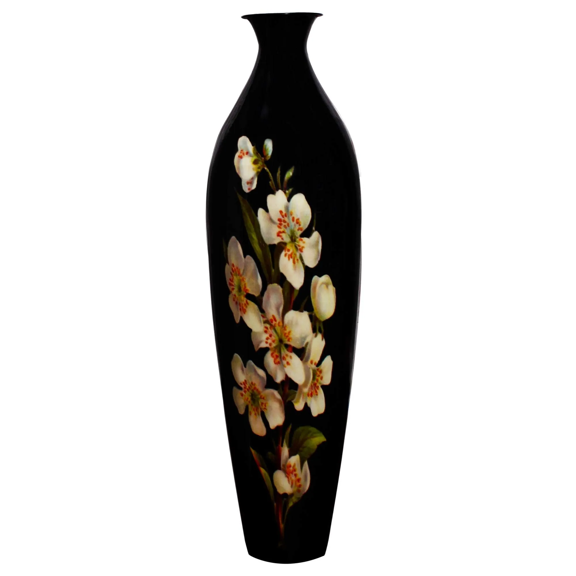 Micasa Unbreakable Flower Vase Metallic for Home and Decor Handmade Flower vase (25 inch) Black-white Lily