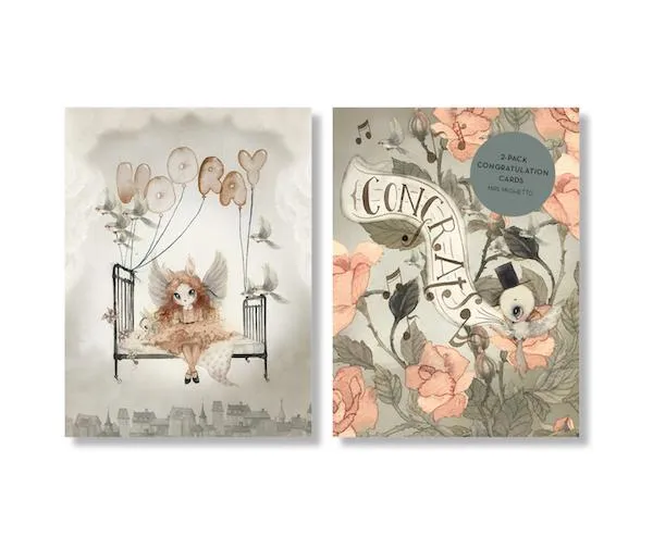 Mrs Mighetto - Roses Congratulations Cards (2 pack)