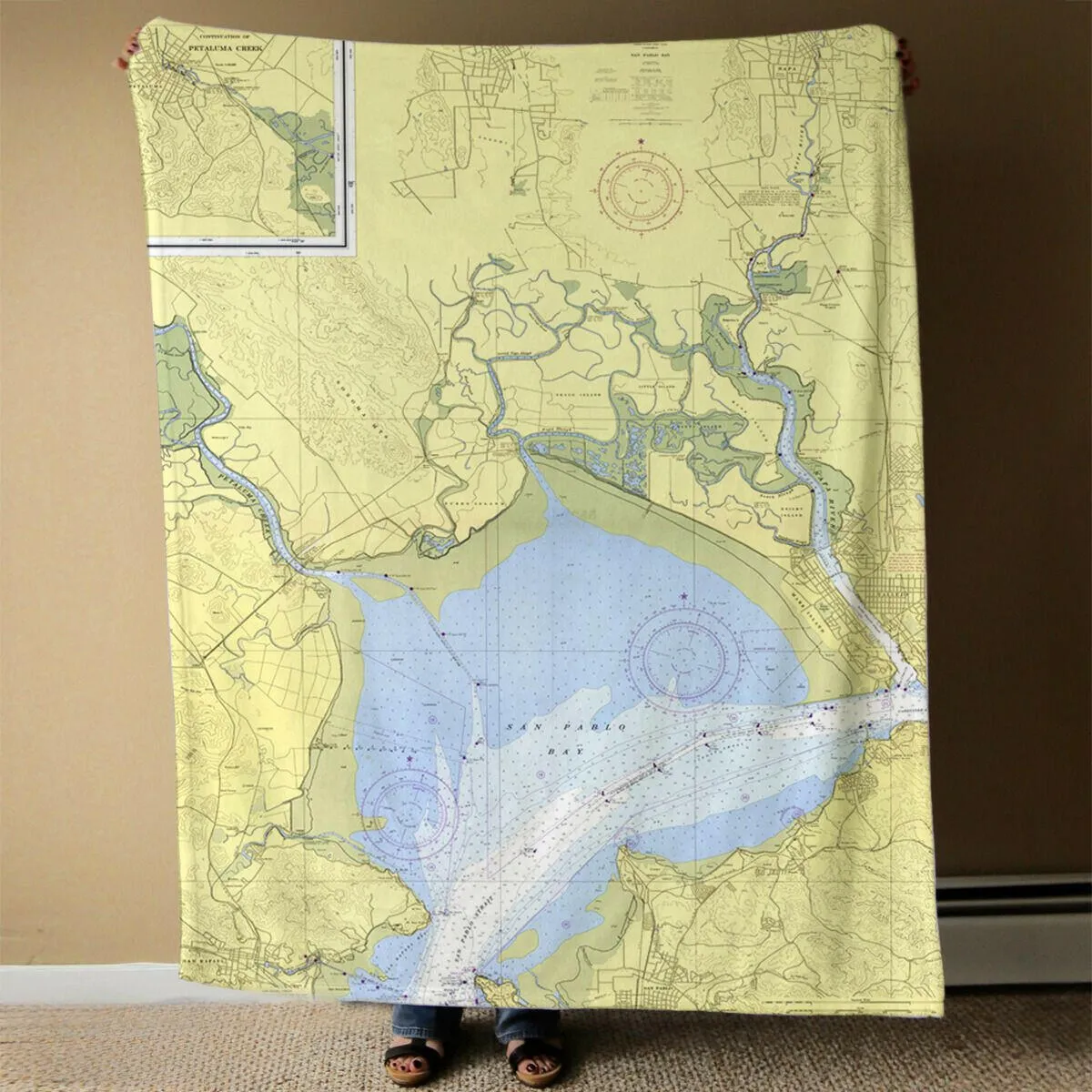 Nautical Chart Blankets, California Coastal Maps