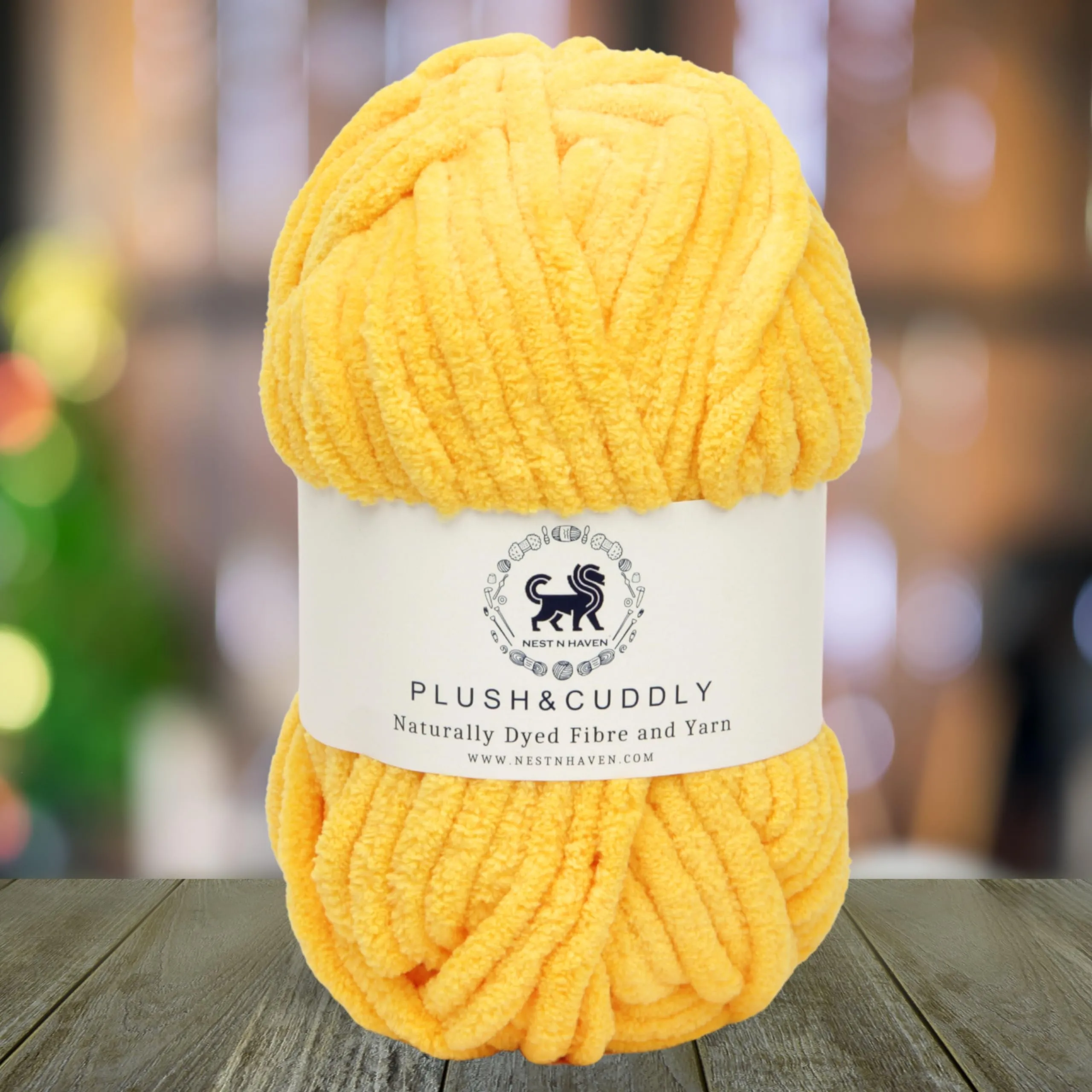 NESTNHAVEN, Wool, Plush & Cuddly, Chenille Yarn Supersoft Hand Knitting Wool Ball, (1 Ball/100 Gram Each) Ball Suitable for Craft, Babywear, Baby Blankets, 5 Bulky, Shade no - NNHB060 (Yellow)