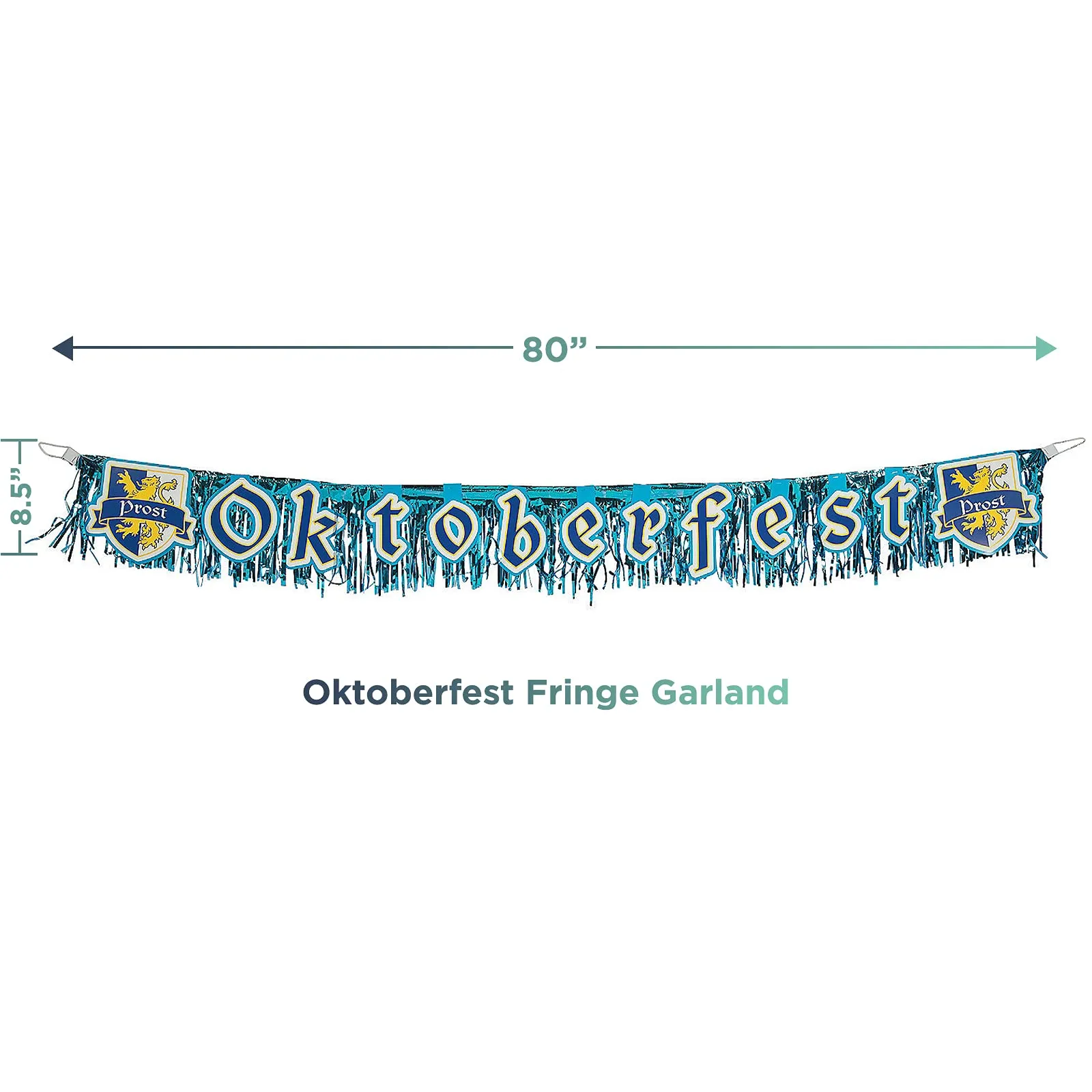 Oktoberfest Party Blue & White Latex Balloons and Foil Fringe Garland Set