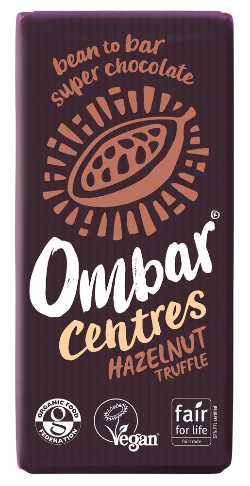 Ombar Organic Hazelnut Truffle Chocolate Bar 70g