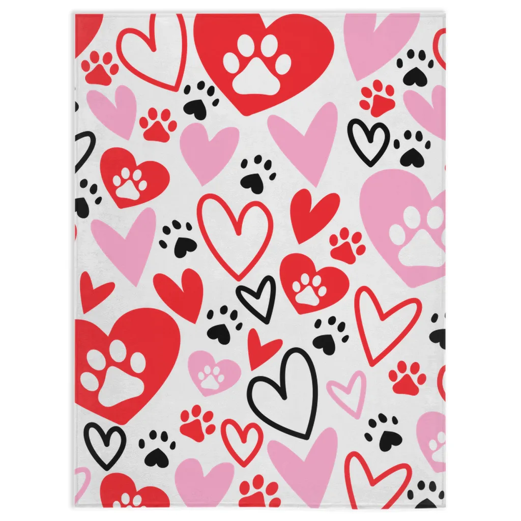 Paw Heart Minky Blankets