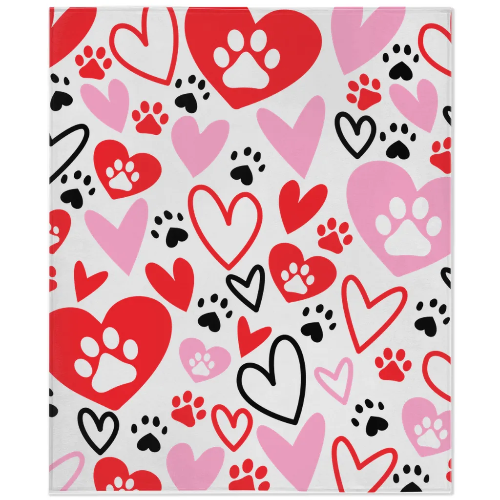 Paw Heart Minky Blankets