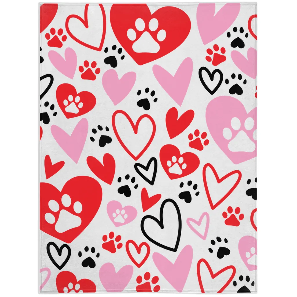 Paw Heart Minky Blankets