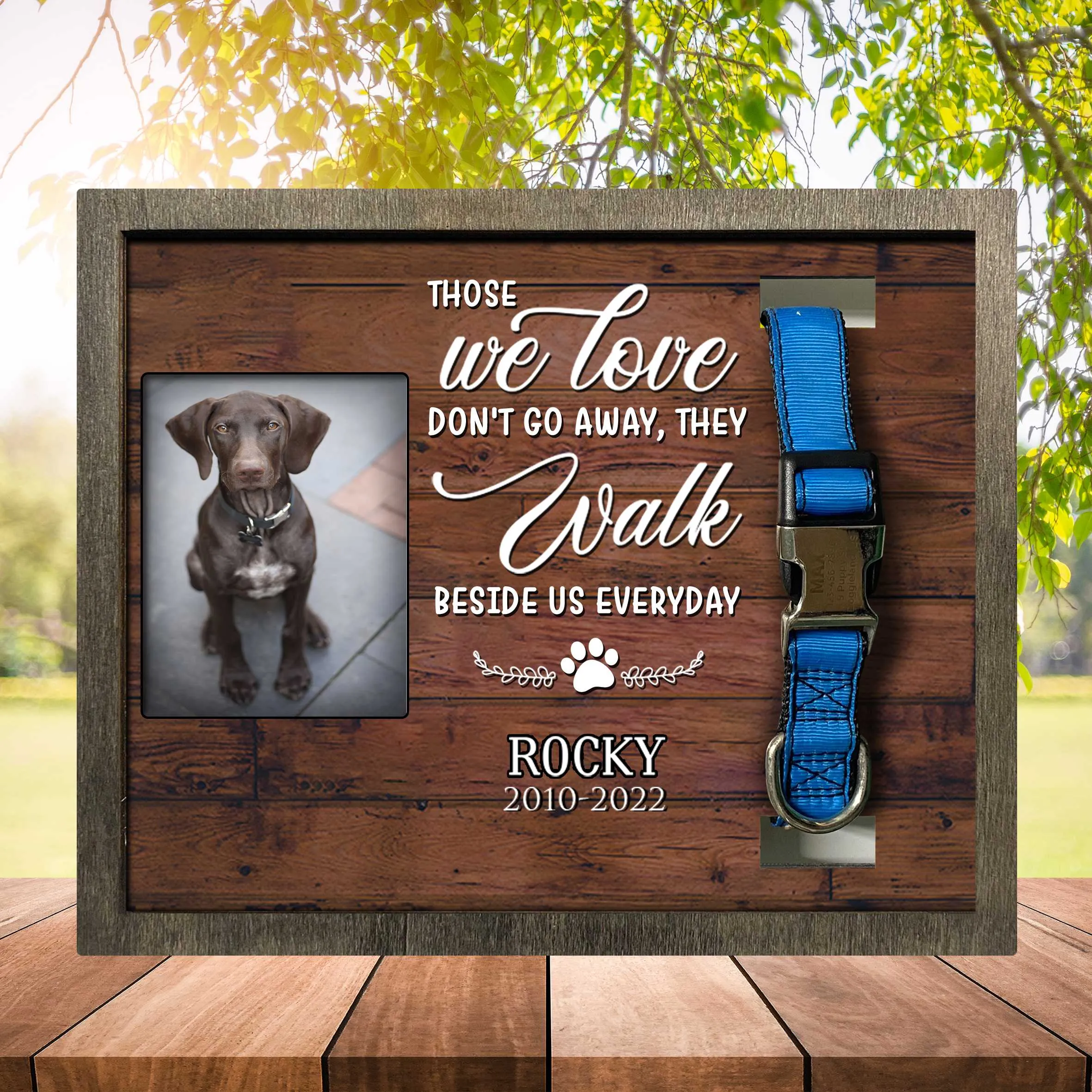 Pawprints Memorial Pet Tag Frame, Pawprints Left By You, Dog Memorial Gifts