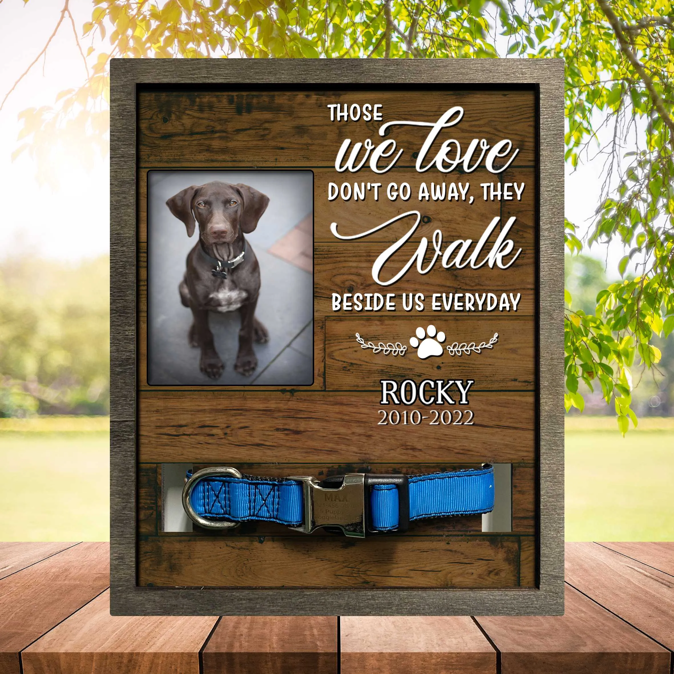 Pawprints Memorial Pet Tag Frame, Pawprints Left By You, Dog Memorial Gifts