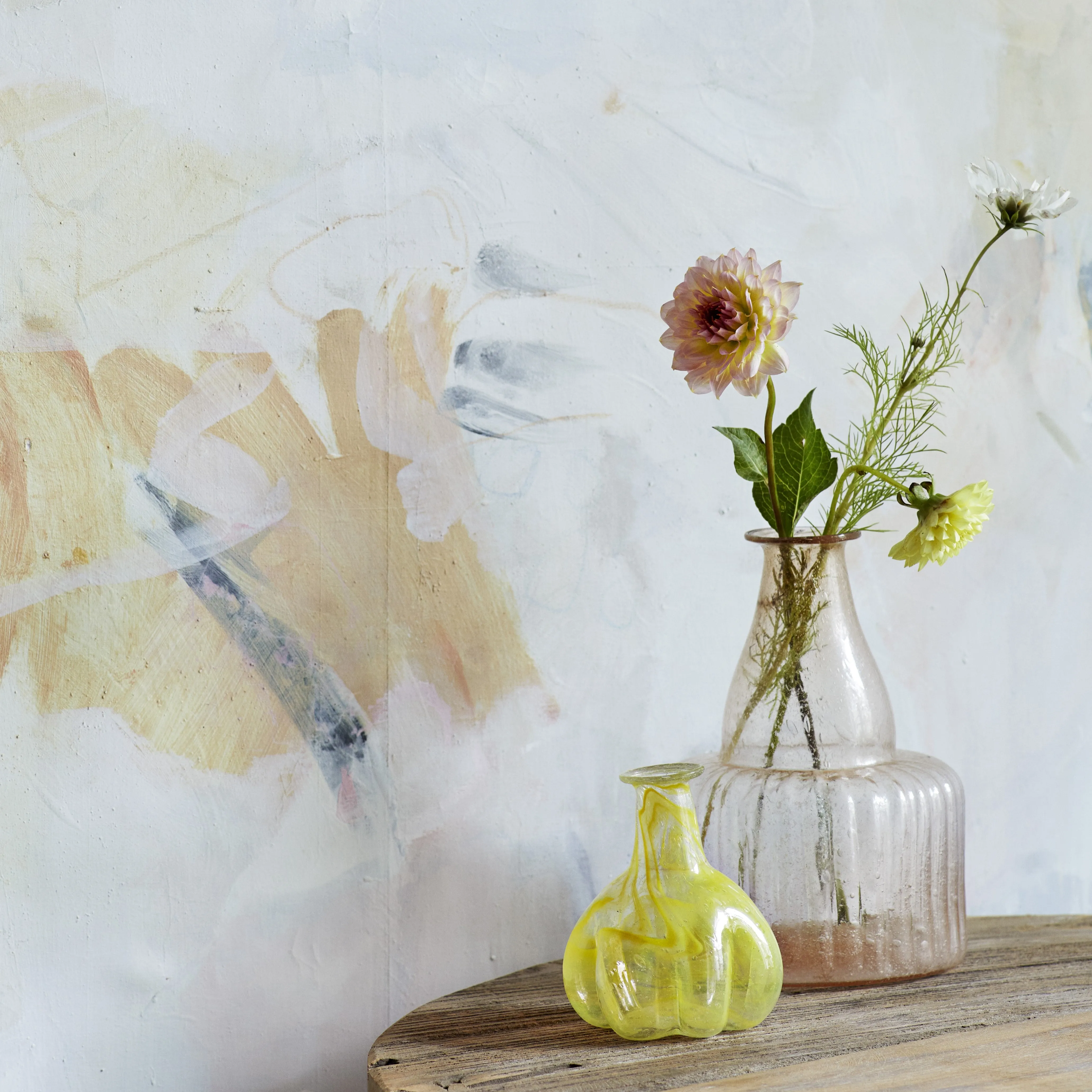 Peachy Pink Recycled Glass Vase