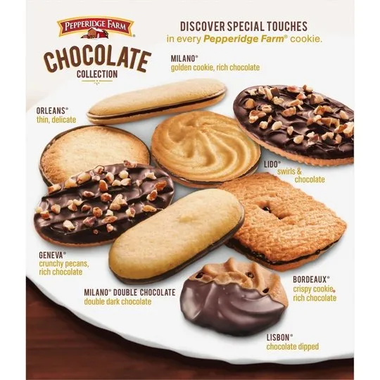 Pepperidge Farm Cookies Chocolate Collection, 7 Cookie Varieties, 13 oz. Box