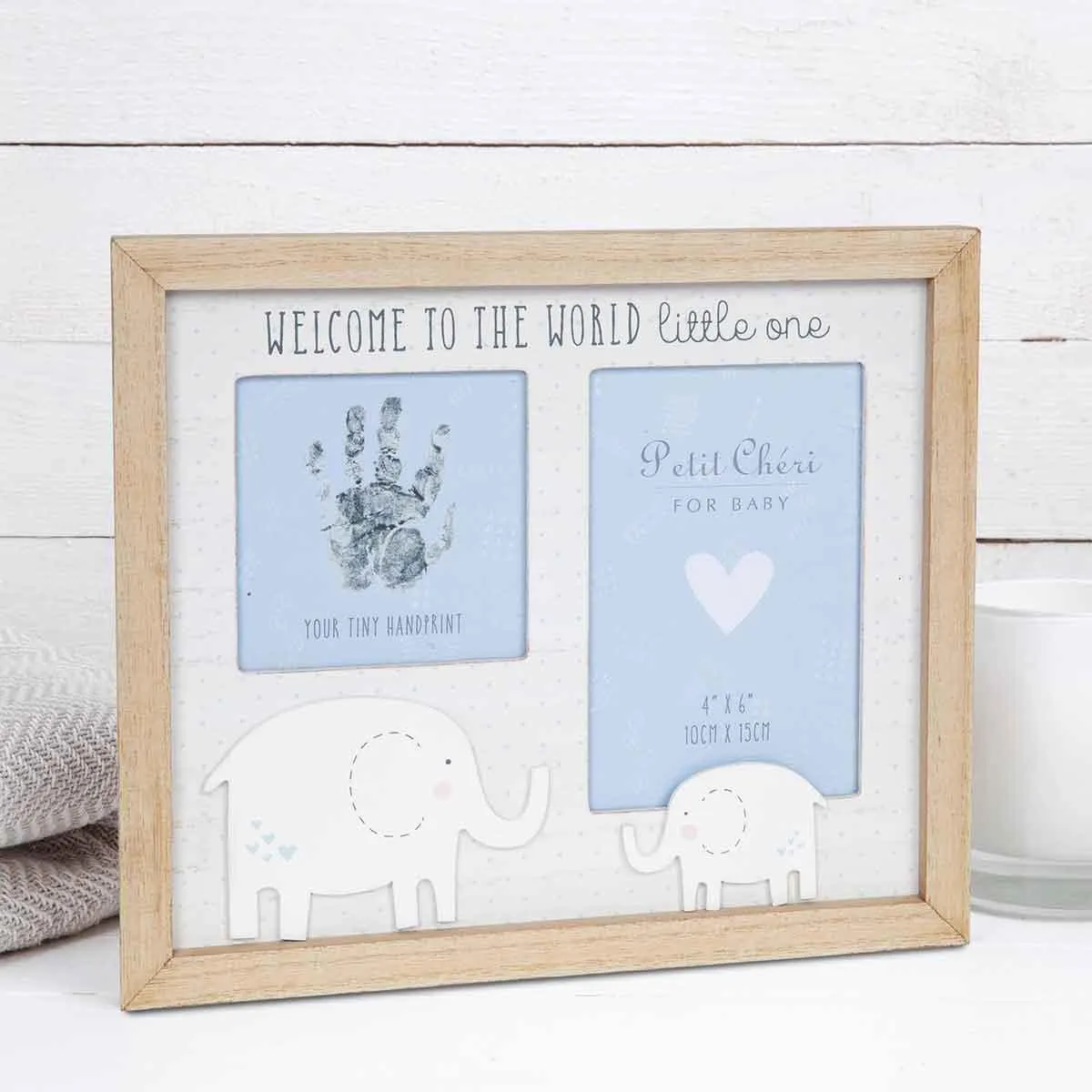 Petit Cheri Blue Hand Print & Photo Frame