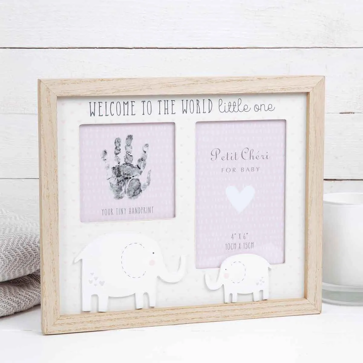 Petit Cheri Pink Hand Print & Photo Frame