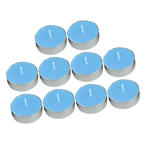 Pinakine® 10Pcs Smokeless Round Tealight Candles for Birthday 3.5X1Cm Blue|72023301PNK