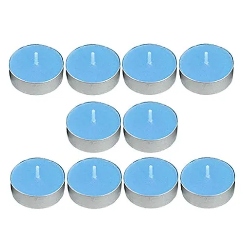 Pinakine® 10Pcs Smokeless Round Tealight Candles for Birthday 3.5X1Cm Blue|72023301PNK