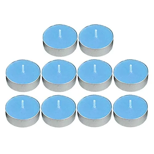 Pinakine® 10Pcs Smokeless Round Tealight Candles for Birthday 3.5X1Cm Blue|72023301PNK