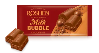 Roshen milk chocolate with bubbles  80g