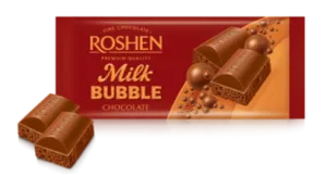 Roshen milk chocolate with bubbles  80g