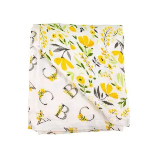 Royal Garden   Floral Alphabet Oh So Soft Snuggle Blanket