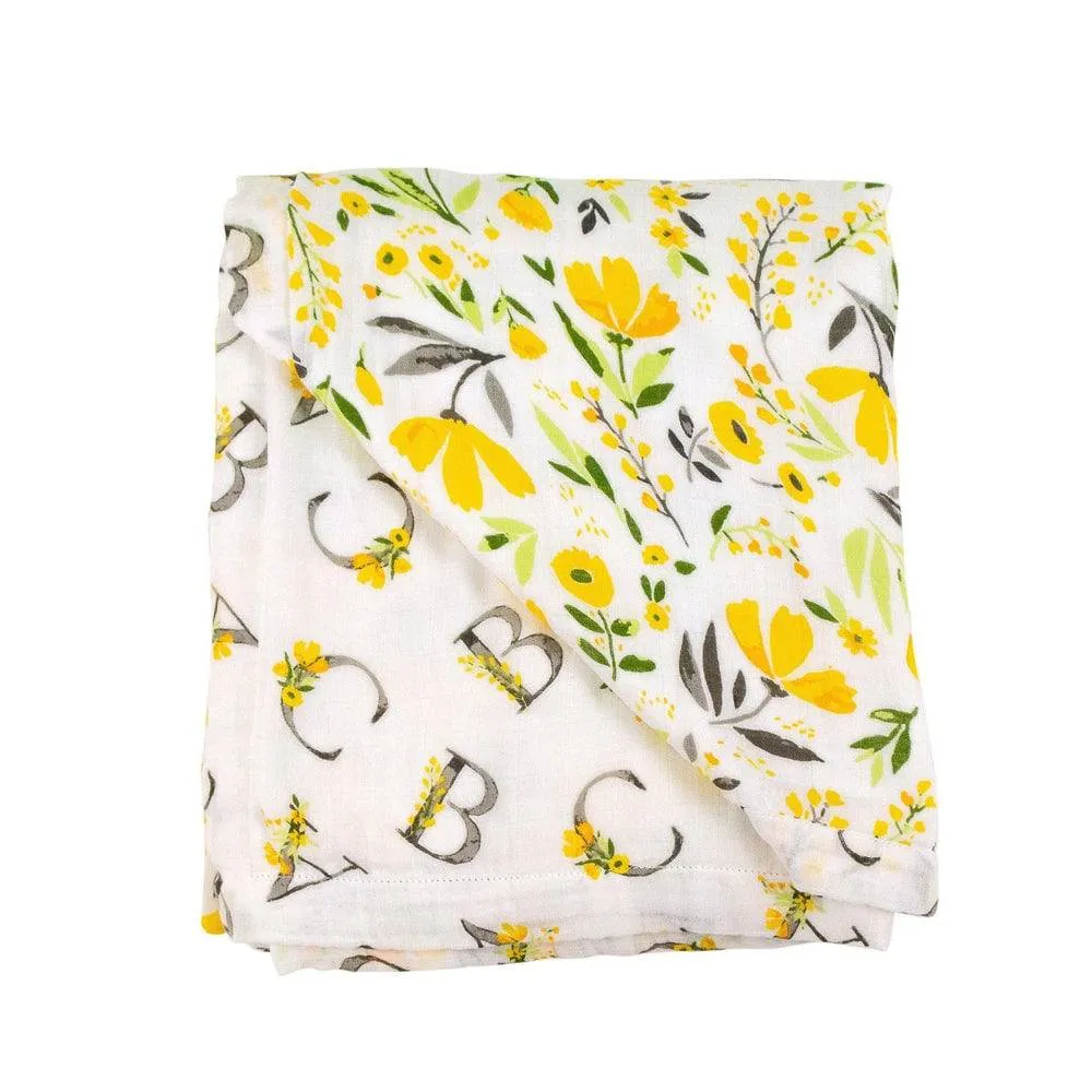 Royal Garden   Floral Alphabet Oh So Soft Snuggle Blanket