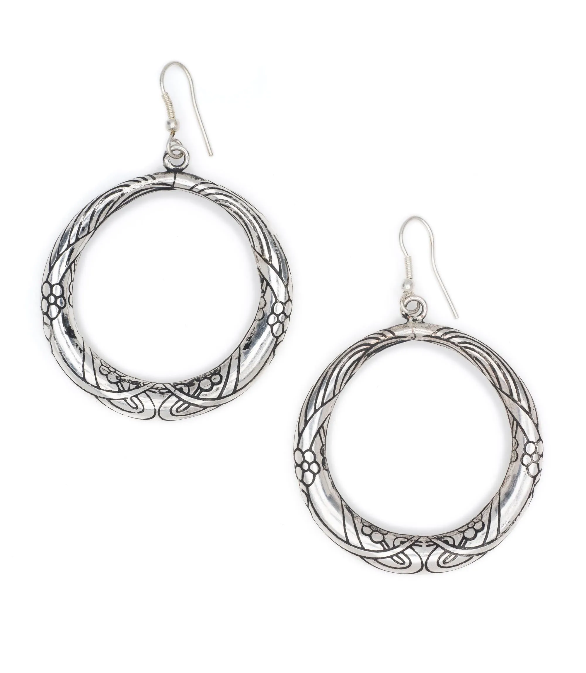 Selene Hoop Earrings Silver