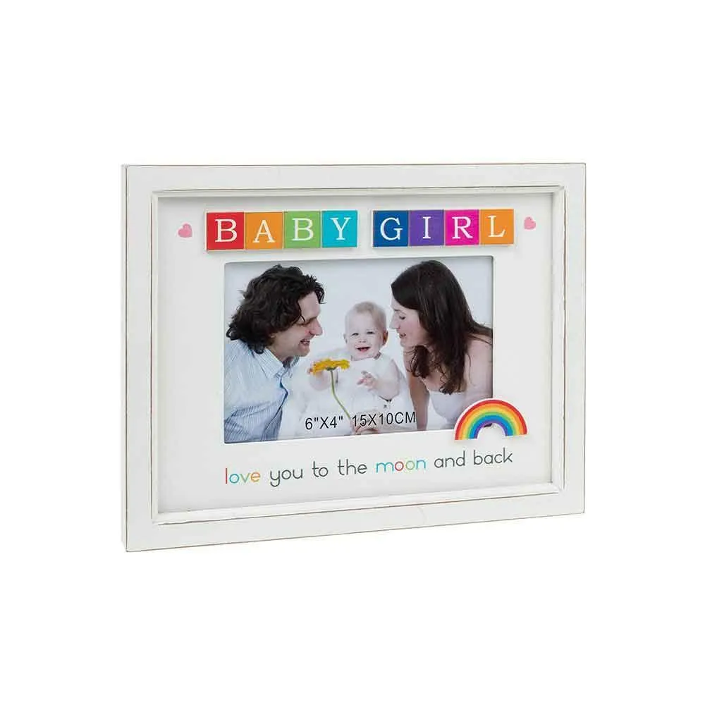 Shudehill Rainbow Scrabble Baby Girl Frame (Damaged)