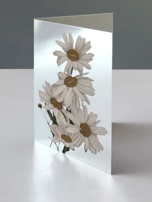 SILVER DAISIES GREETING CARD