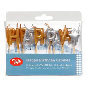 Tala Happy Birthday Candles - Gold & Silver