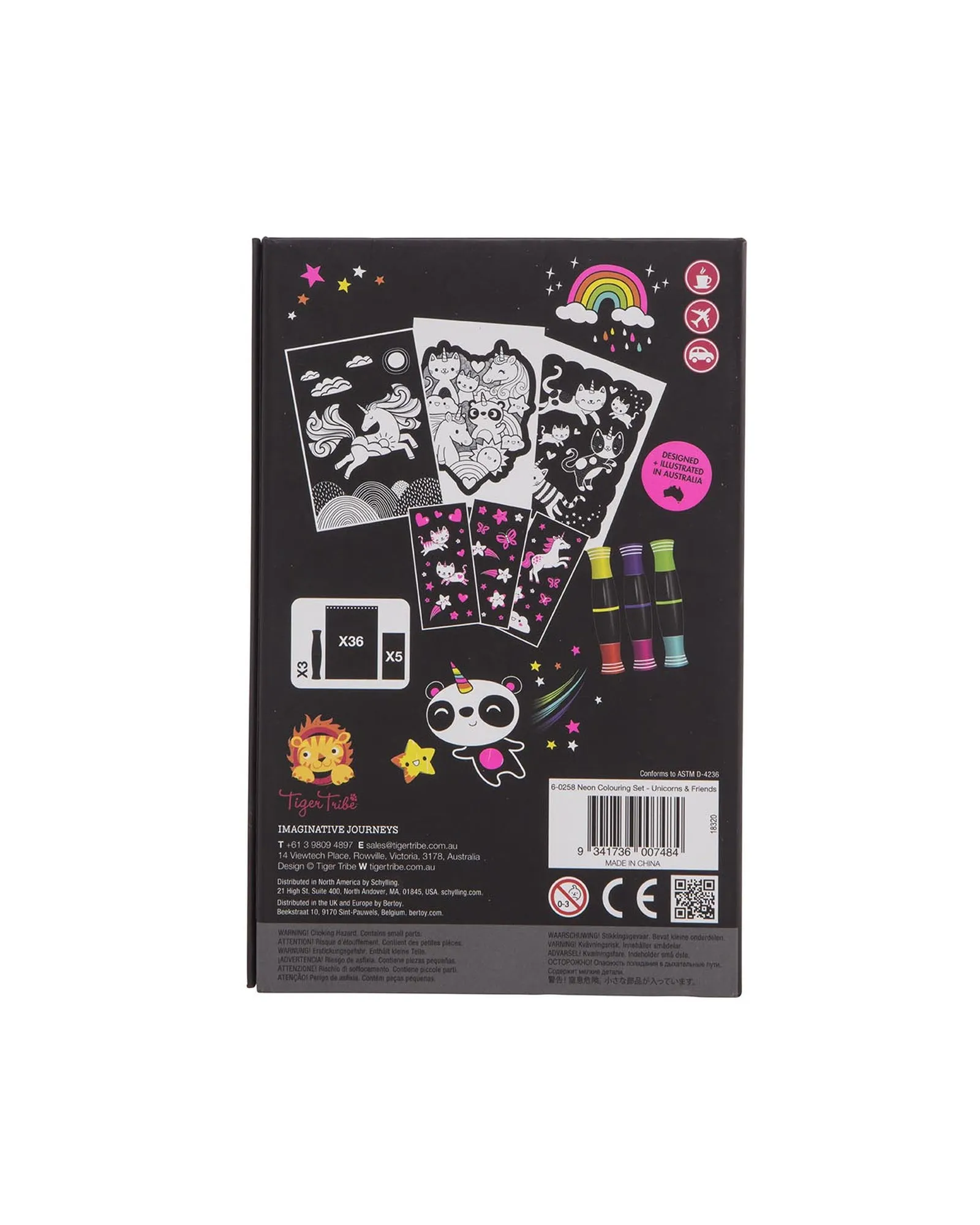 Tiger Tribe Colouring Set Neon Unicorn Friends