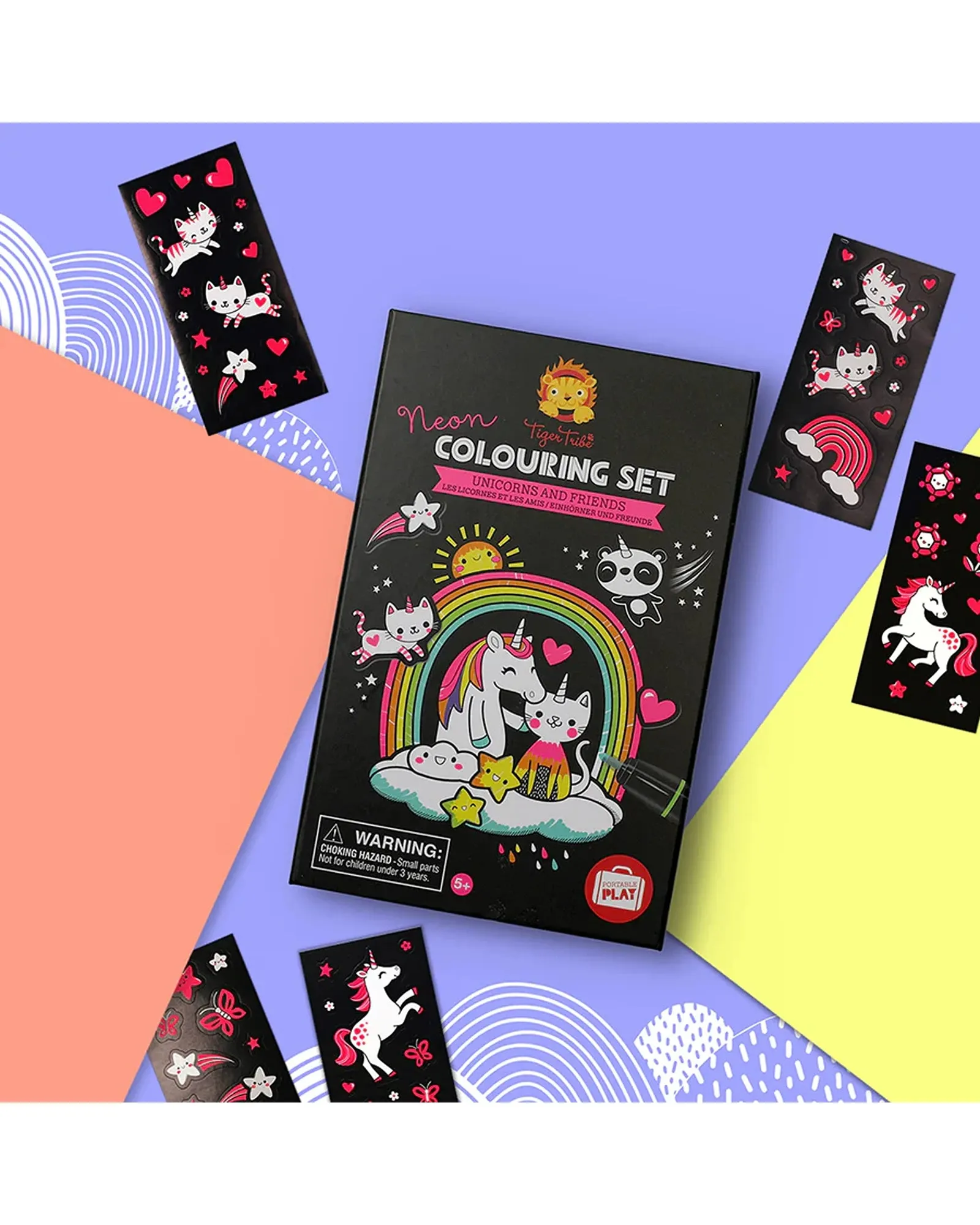 Tiger Tribe Colouring Set Neon Unicorn Friends