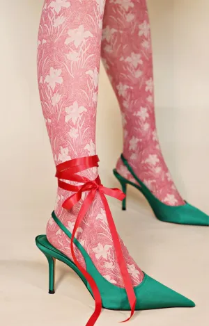 Tulip By William Morris Printed Art Tights