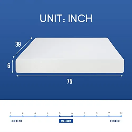 Twin Mattress 6 inch Gel Memory Foam Mattress Queen Mattresses Medium Firm Mattresses for Cool Sleep Relieving Pressure Relief CertiPUR-US Certified Mattress in a Box