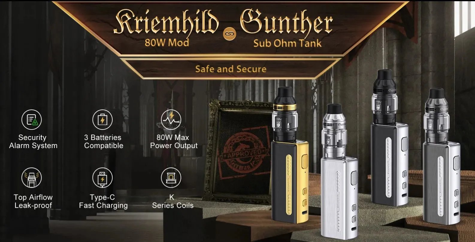 Vapefly Kriemhild 80W Vape Kit - Free 18650 Battery