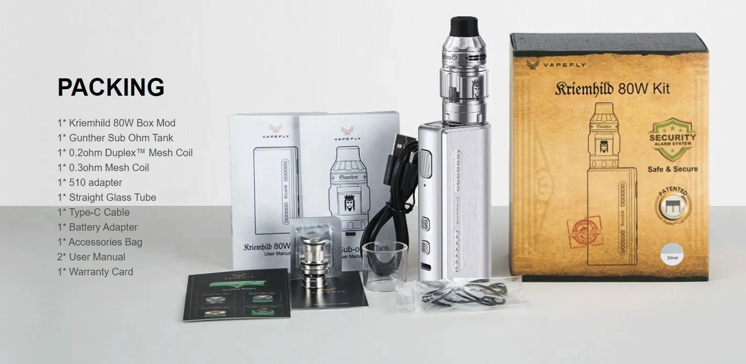 Vapefly Kriemhild 80W Vape Kit - Free 18650 Battery