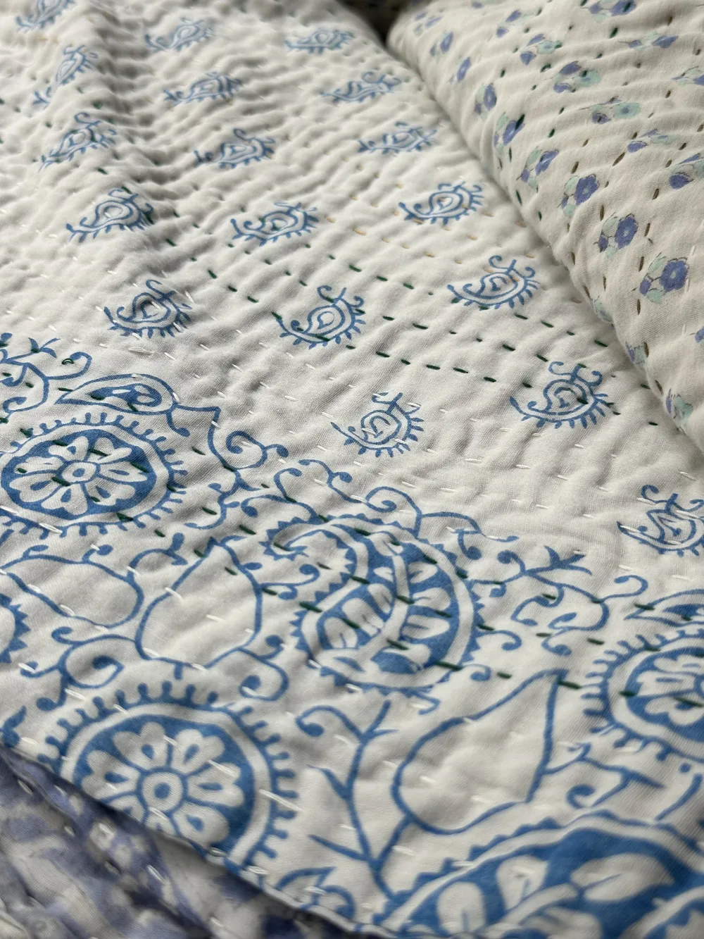 Vintage Sari Treble Bedcover (10JF09)