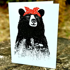 Westcoastees Bandana Bear Art Card