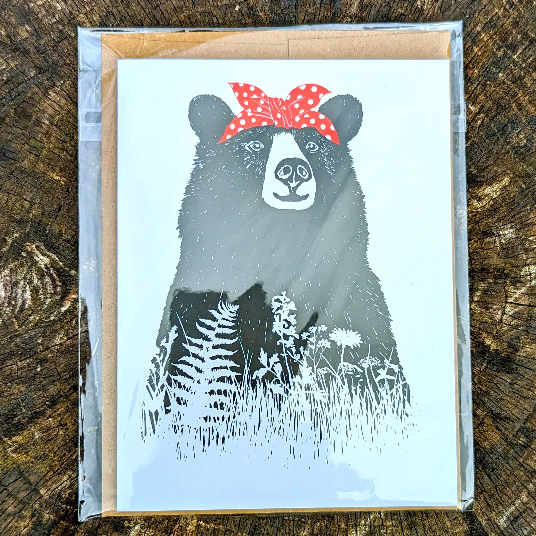 Westcoastees Bandana Bear Art Card